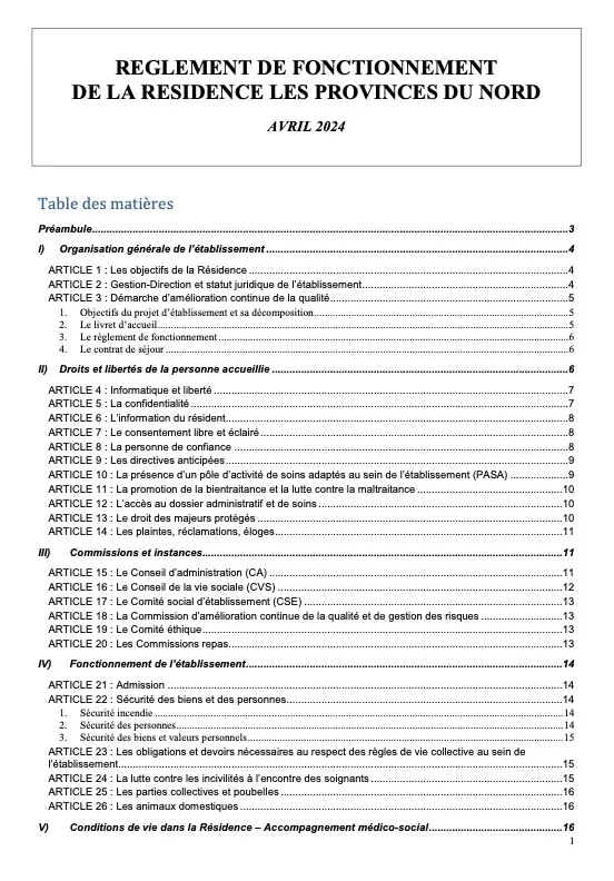 reglement de fonctionnement pdn